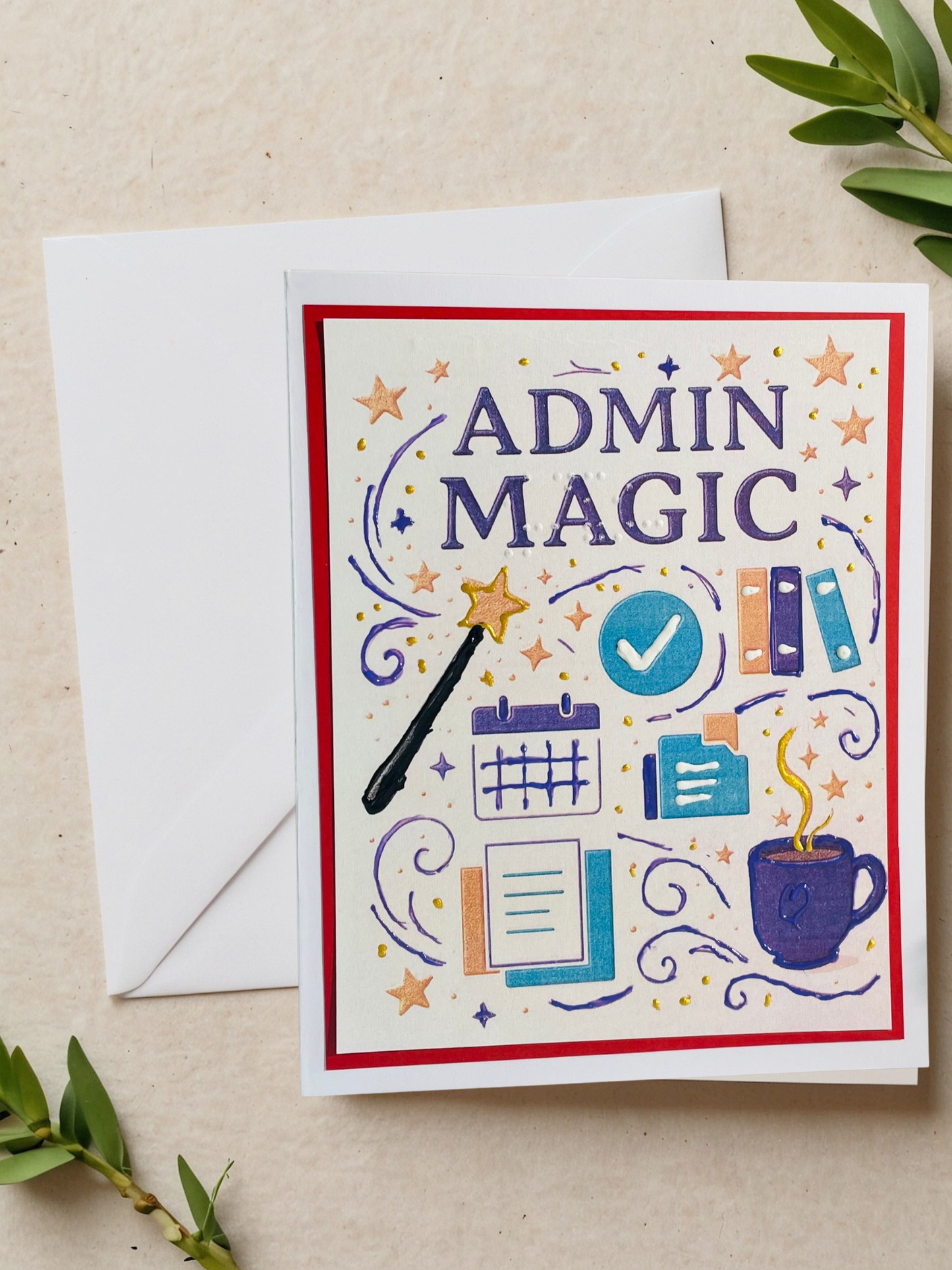 Braille Admin Professionals Card – “Admin Magic”