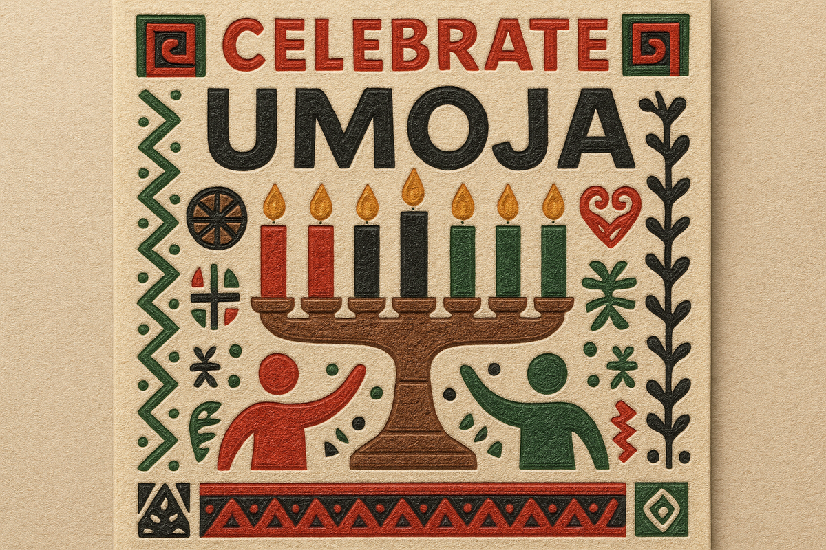 Braille Kwanzaa greeting card – Celebrate Umoja