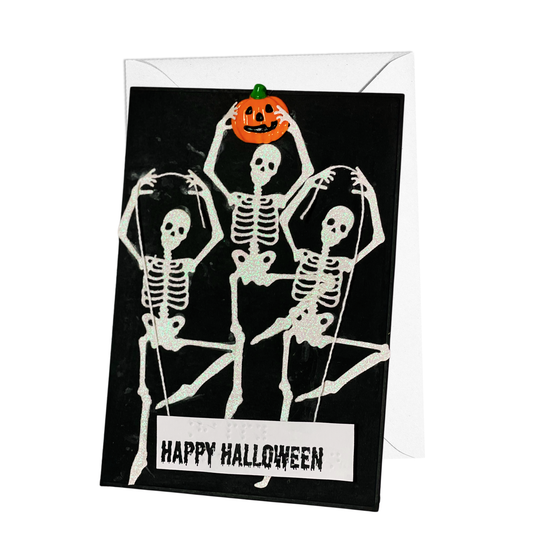 Braille Halloween Card – "Hauntingly Happy"