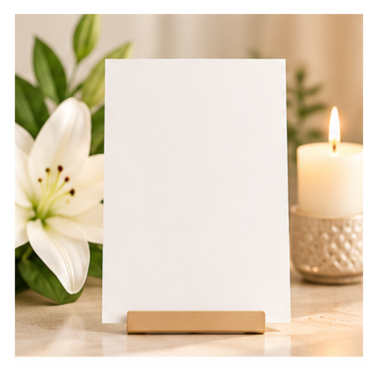 Blank custom sympathy or thinking of you greeting card on a calm background for GREETINGSINBRAILLE Design Your Card