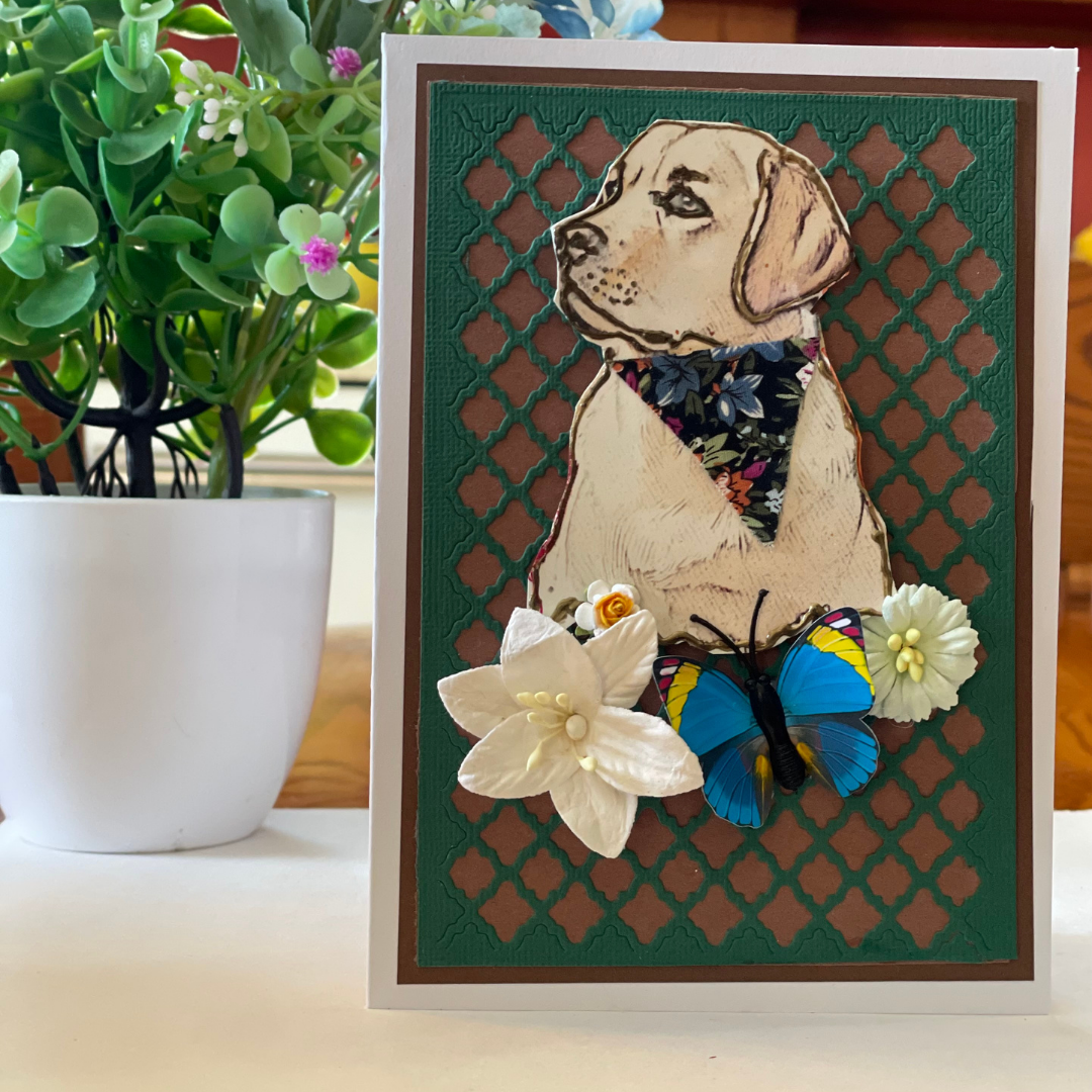 Handmade Tactile Greeting Card – Furry Friend Edition (Braille Large Print)