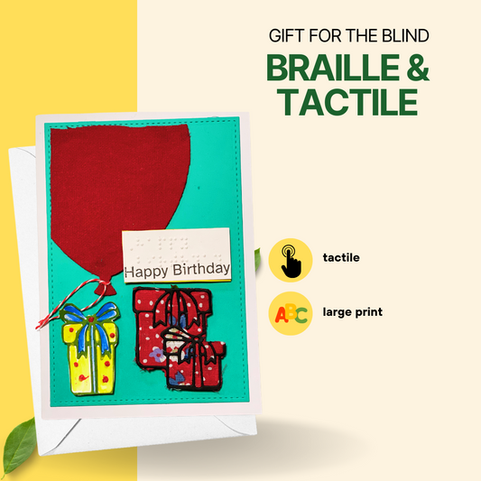 Gift & Balloon Braille Birthday Card (Copy)