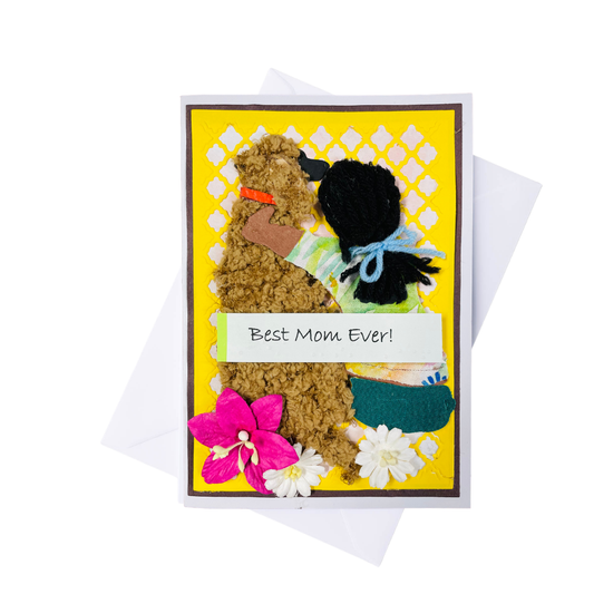 Braille Mother's Day Card – "Best Mom Ever" Dog & Person