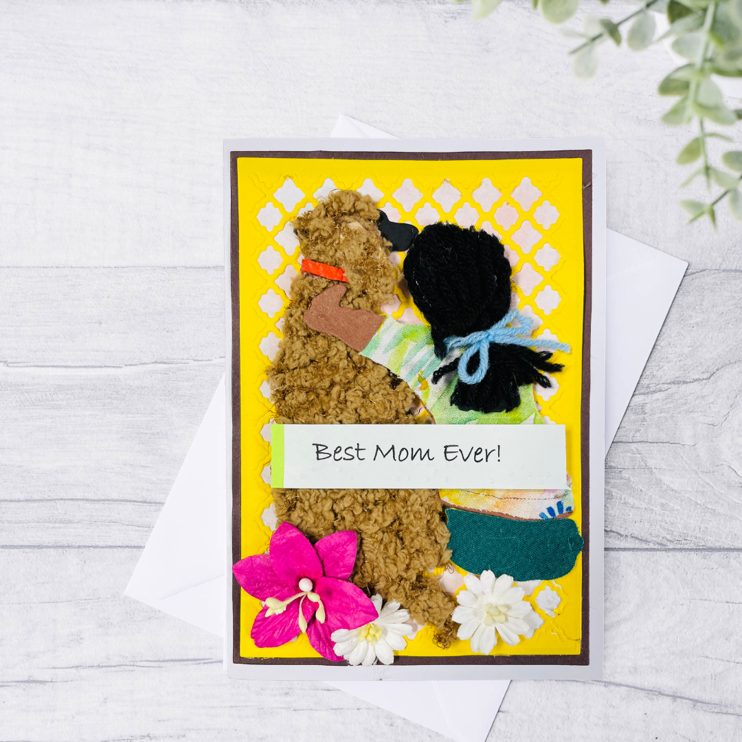 Braille Mother's Day Card – "Best Mom Ever" Dog & Person