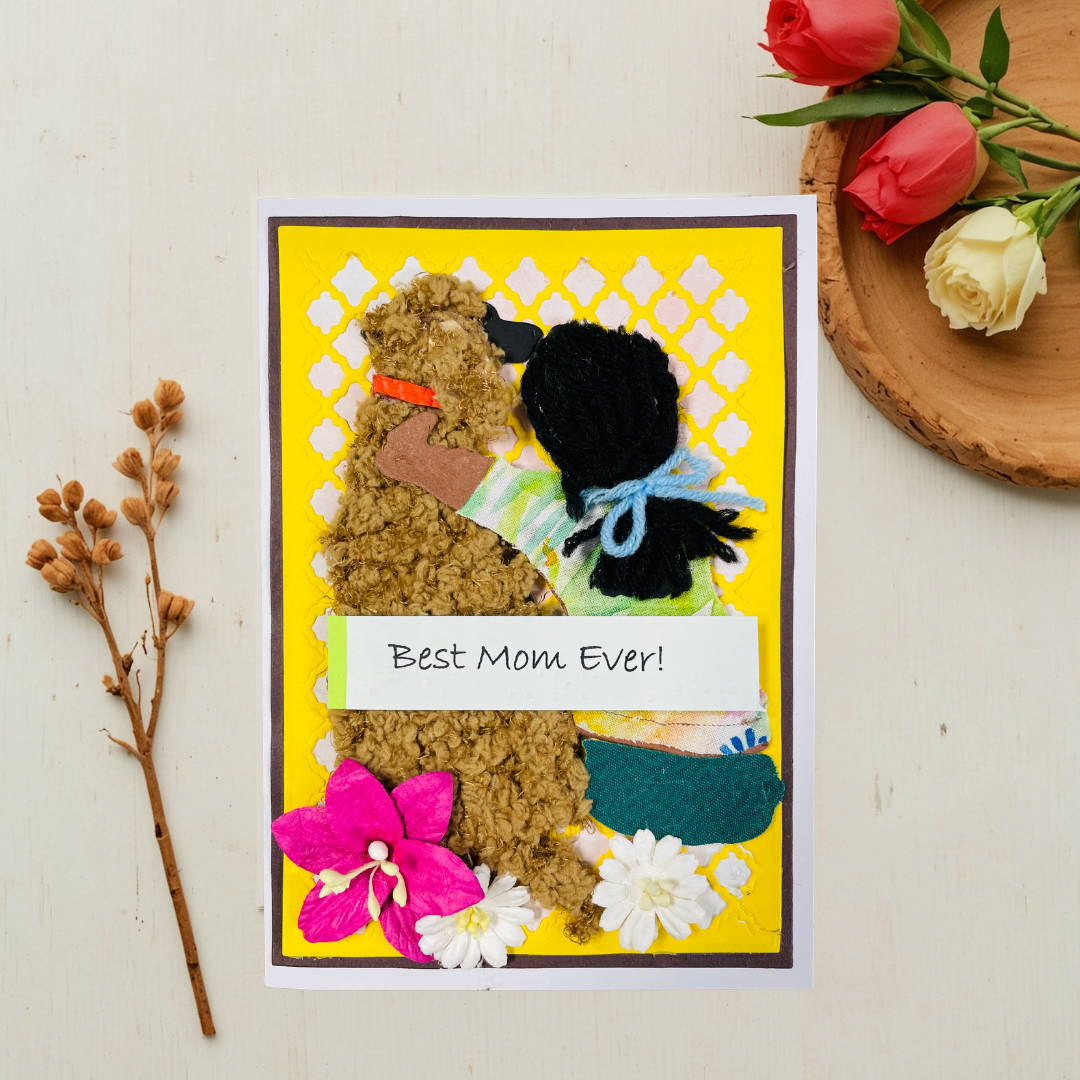 Braille Mother's Day Card – "Best Mom Ever" Dog & Person