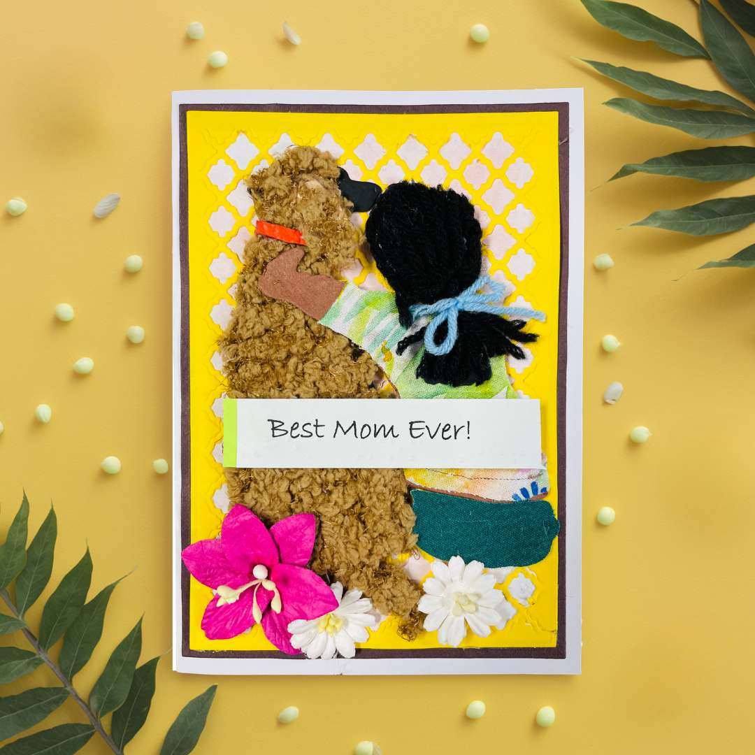 Braille Mother's Day Card – "Best Mom Ever" Dog & Person