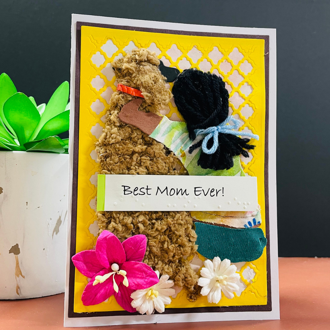 Braille Mother's Day Card – "Best Mom Ever" Dog & Person