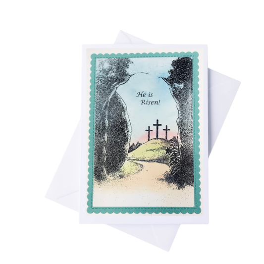 Braille Easter Greeting Cards Card – “He is Risen!”