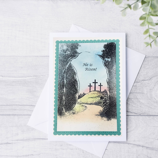 Braille Easter Greeting Cards Card – “He is Risen!”