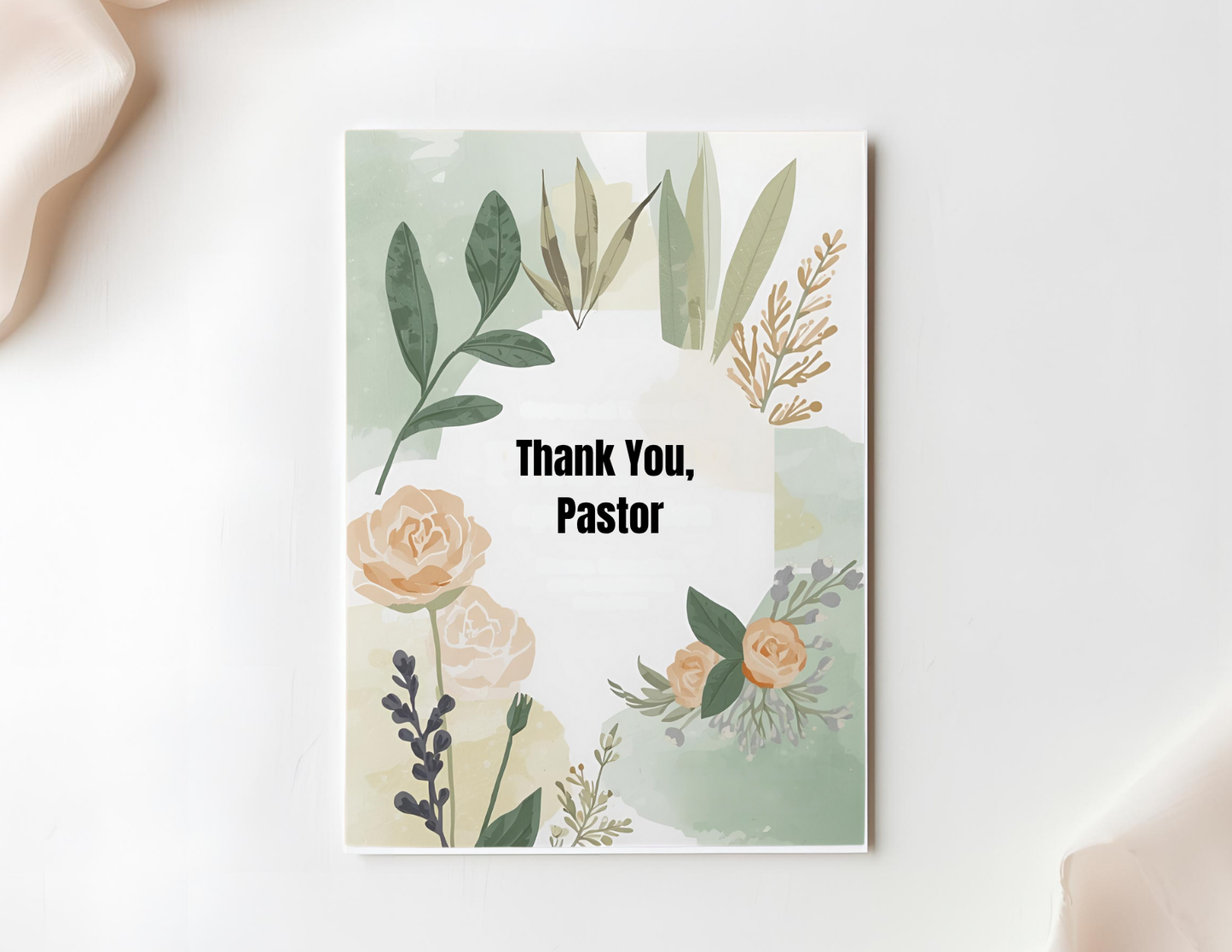 Braille Clergy Appreciation Day Card – “Thank You, Pastor”