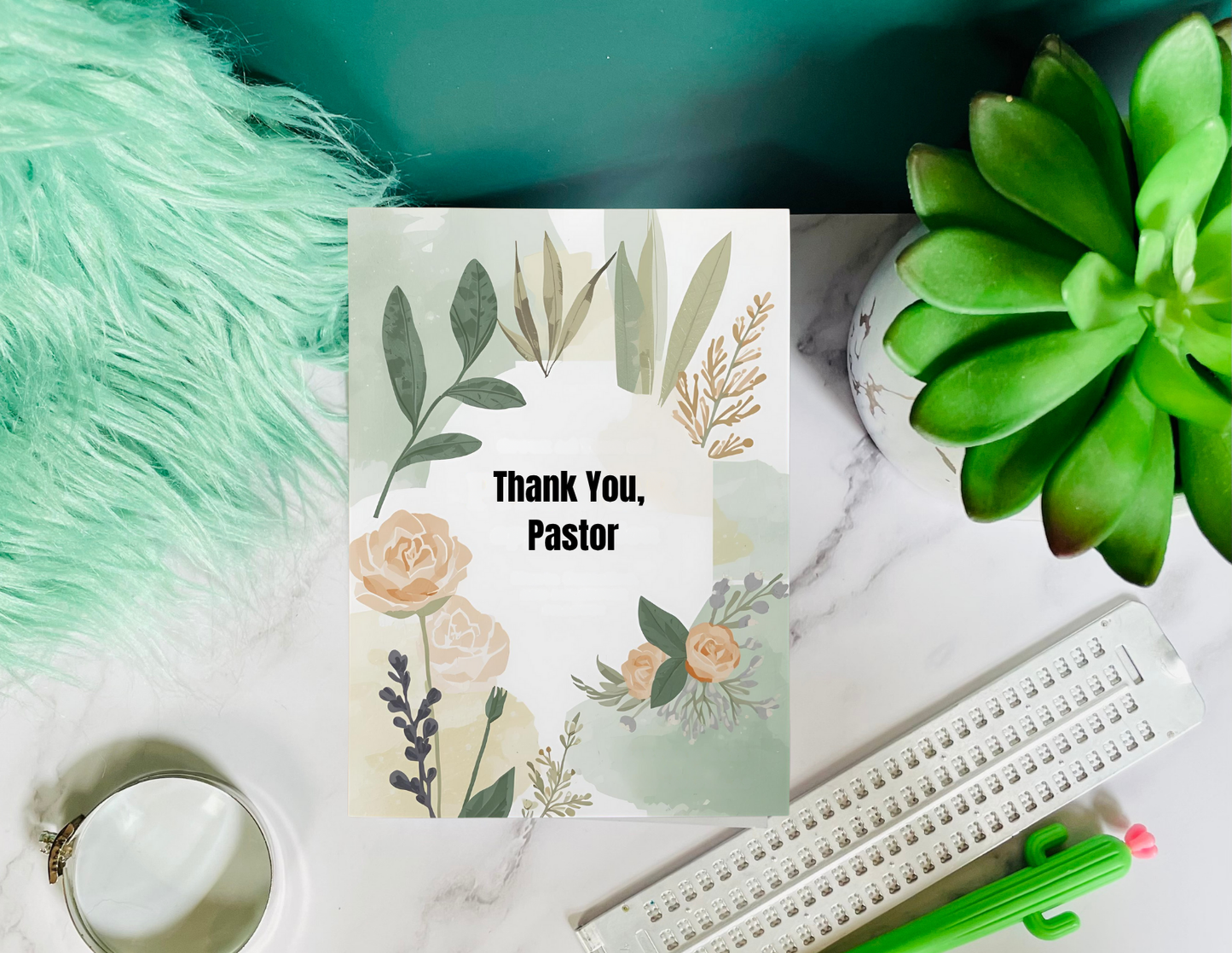 Braille Clergy Appreciation Day Card – “Thank You, Pastor”
