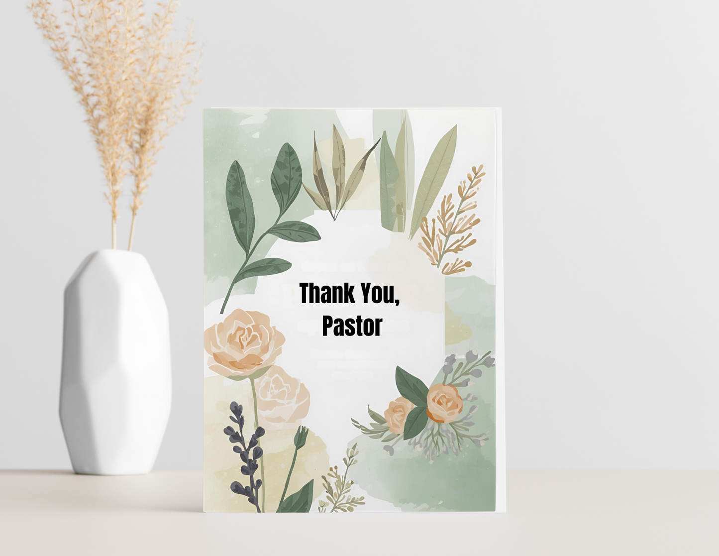 Braille Clergy Appreciation Day Card – “Thank You, Pastor”