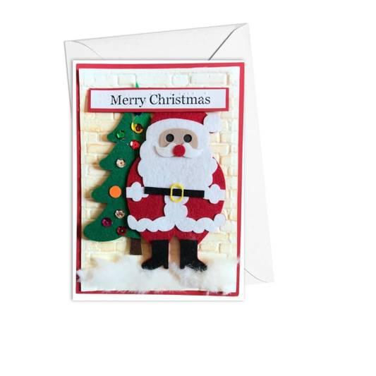 Braille Christmas Greeting Card "Santa & Christmas Tree"