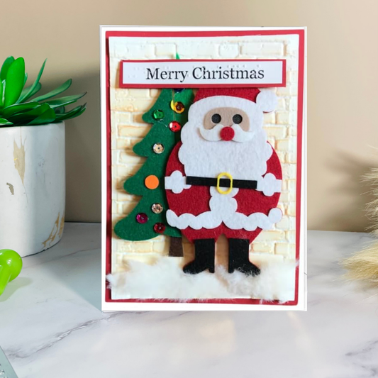 Braille Christmas Greeting Card "Santa & Christmas Tree"