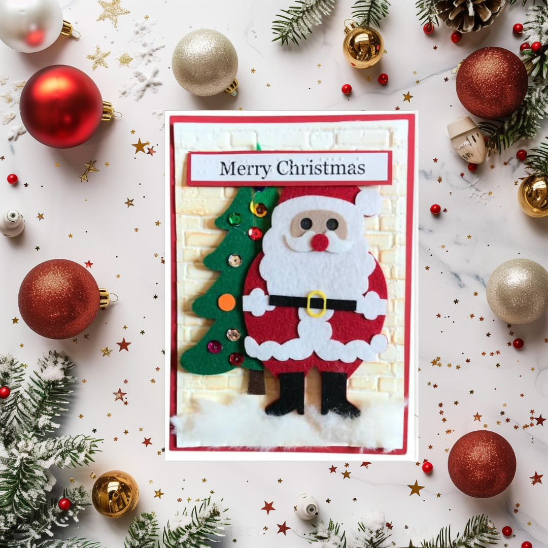 Braille Christmas Greeting Card "Santa & Christmas Tree"