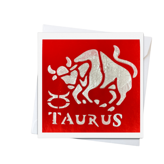 Taurus Zodiac Birthday Card in Braille, Tactile & Print (April 20 - May 20)
