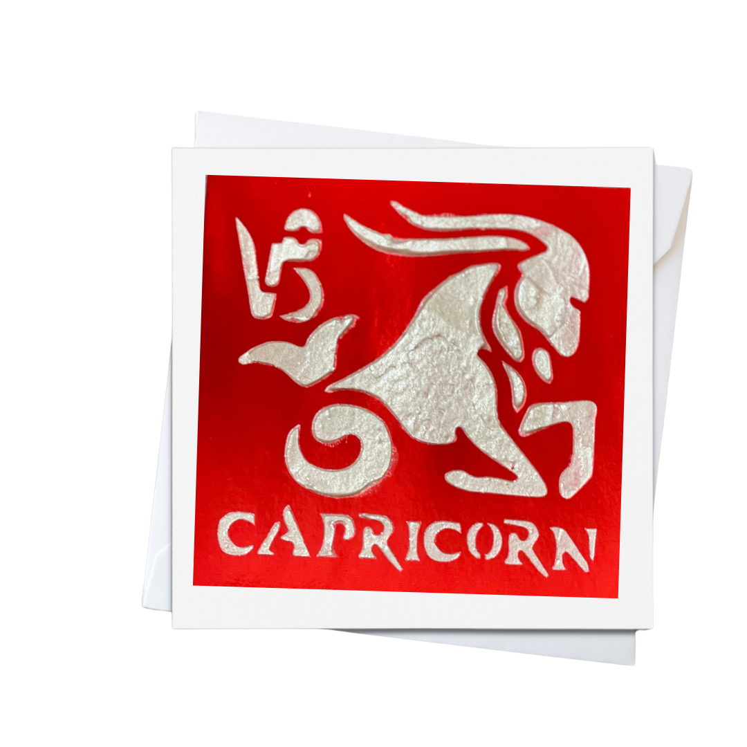 Zodiac Greeting Cards in Braille, Tactile, and Print (Capricorn (December 22 - January 19))
