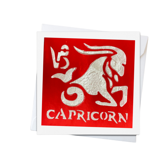 Zodiac Greeting Cards in Braille, Tactile, and Print (Capricorn (December 22 - January 19))