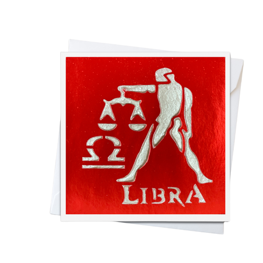 Libra Zodiac Birthday Card in Braille, Tactile & Print (September 23 - October 22)