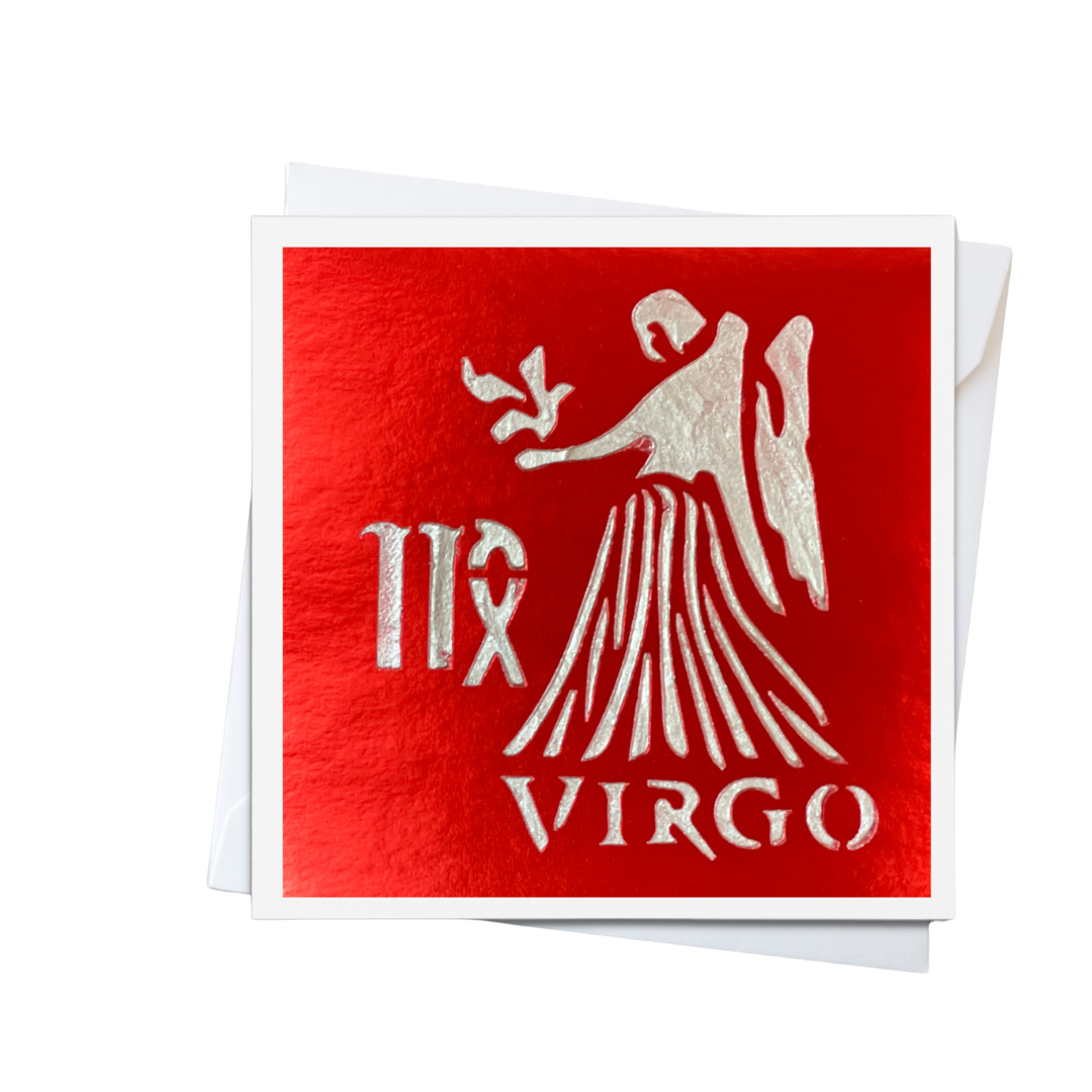 Virgo Zodiac Birthday Card in Braille, Tactile & Print (August 23 - September 22)