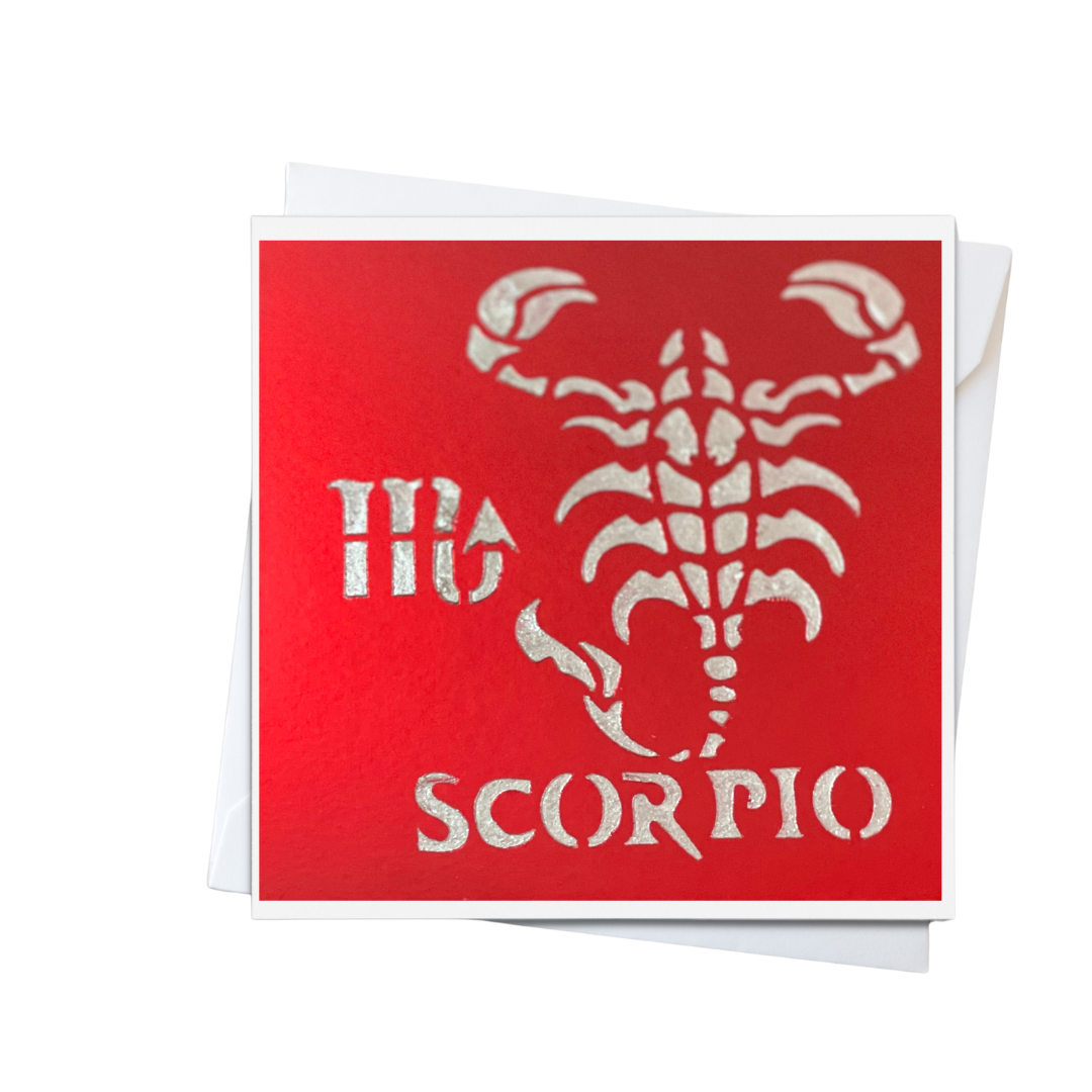 Zodiac Greeting Cards in Braille, Tactile, and Print (Scorpio (October 23 - November 21))