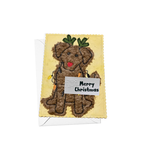 Braille Christmas Greeting Card "Bella  the Christmas Dog"