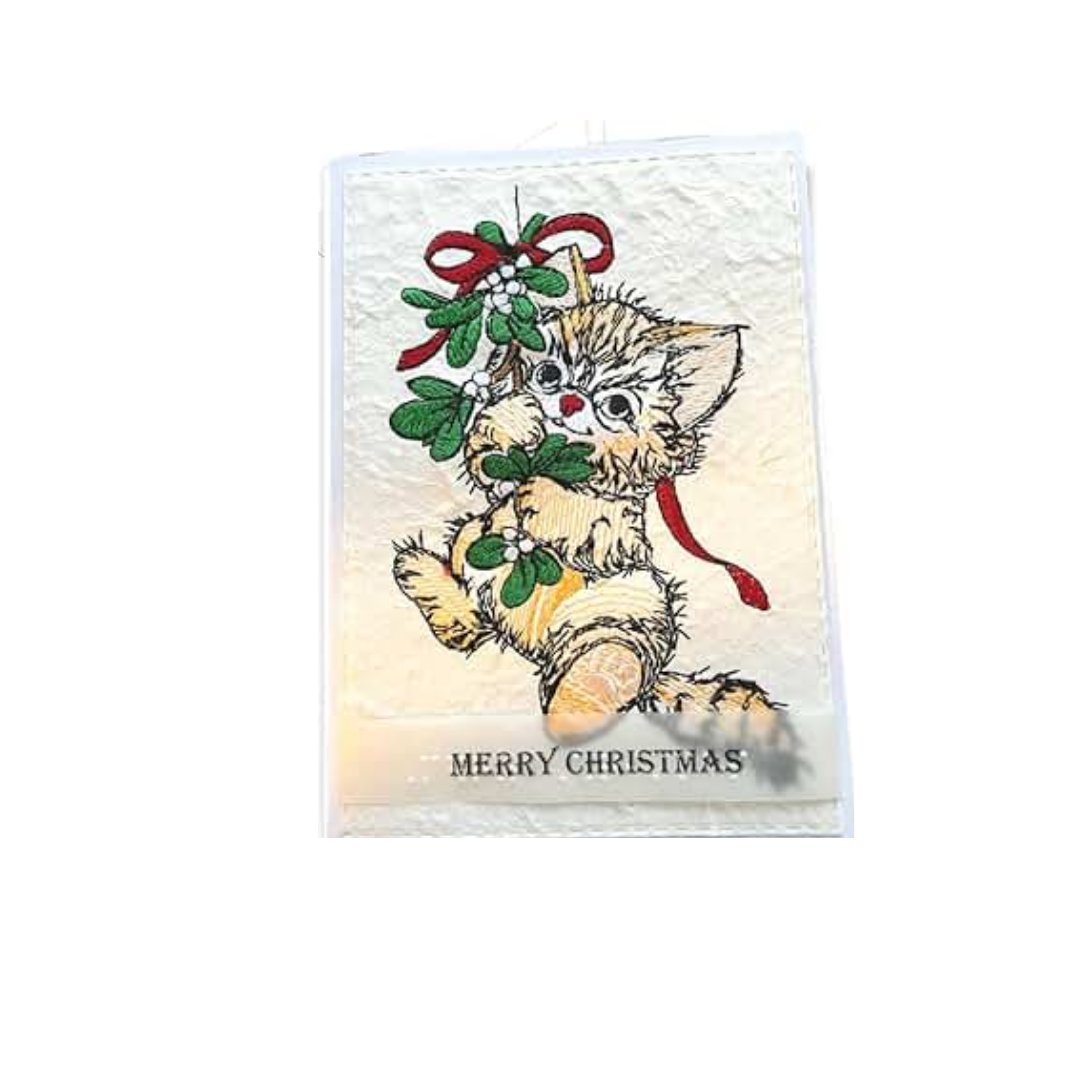 Braille Christmas Greeting Card – "Tabby Christmas Cat"
