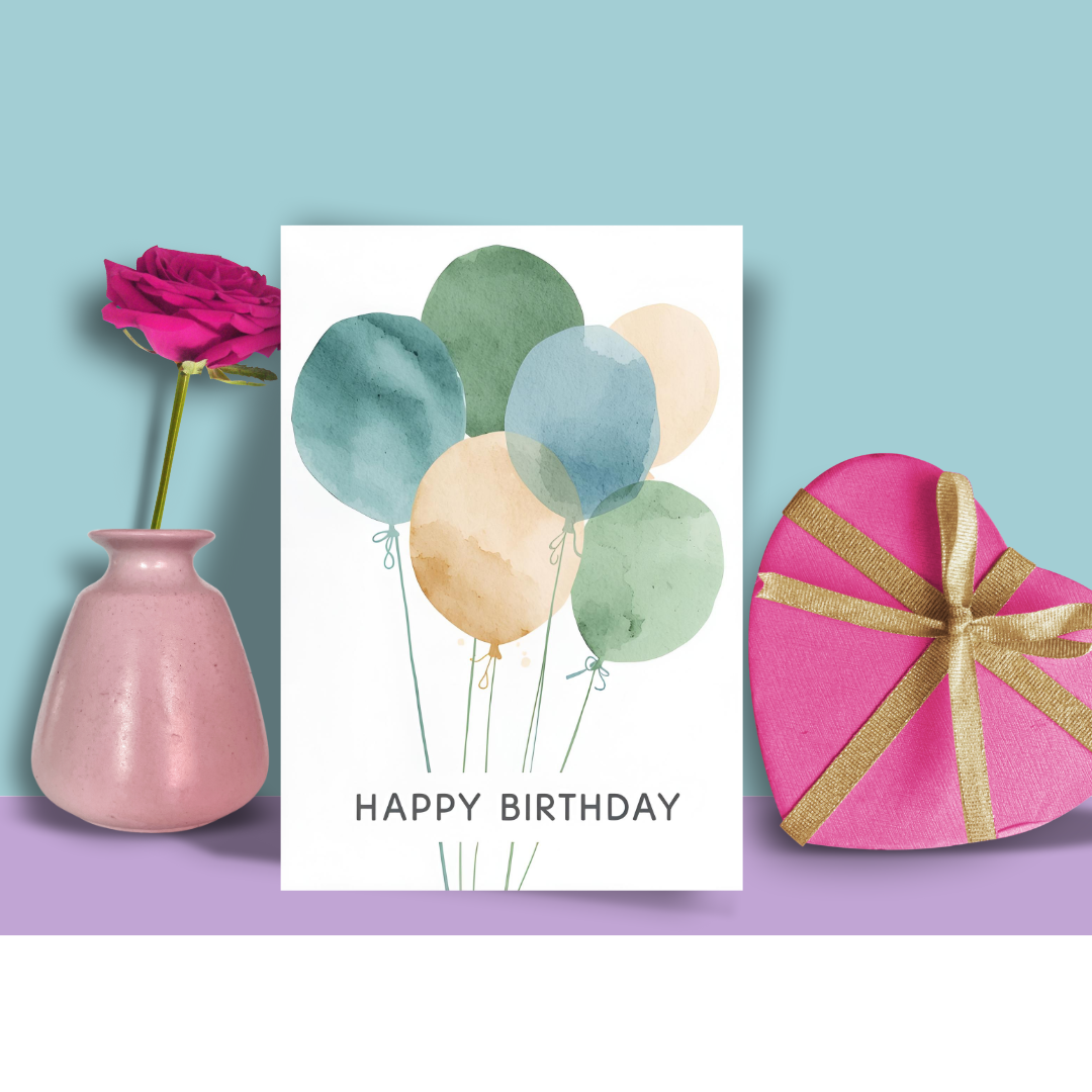 Braille Birthday Card for Her – Balloons for You