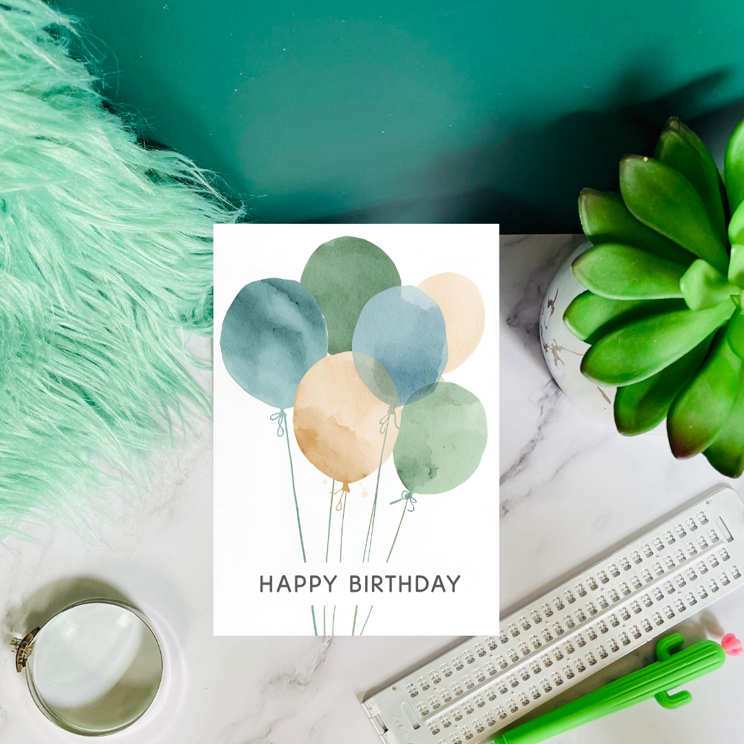 Braille Birthday Card for Her – Balloons for You