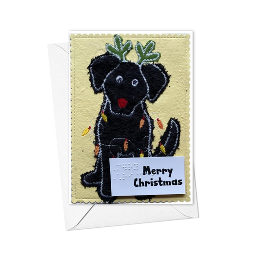 Braille Christmas Greeting Card – "Luna the Christmas Dog"