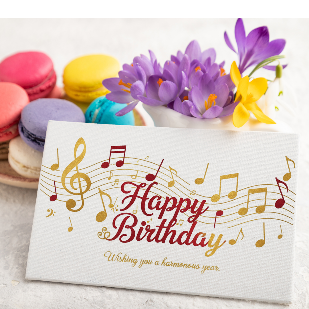 Birthday Card with Music Notes - Braille & Tactile