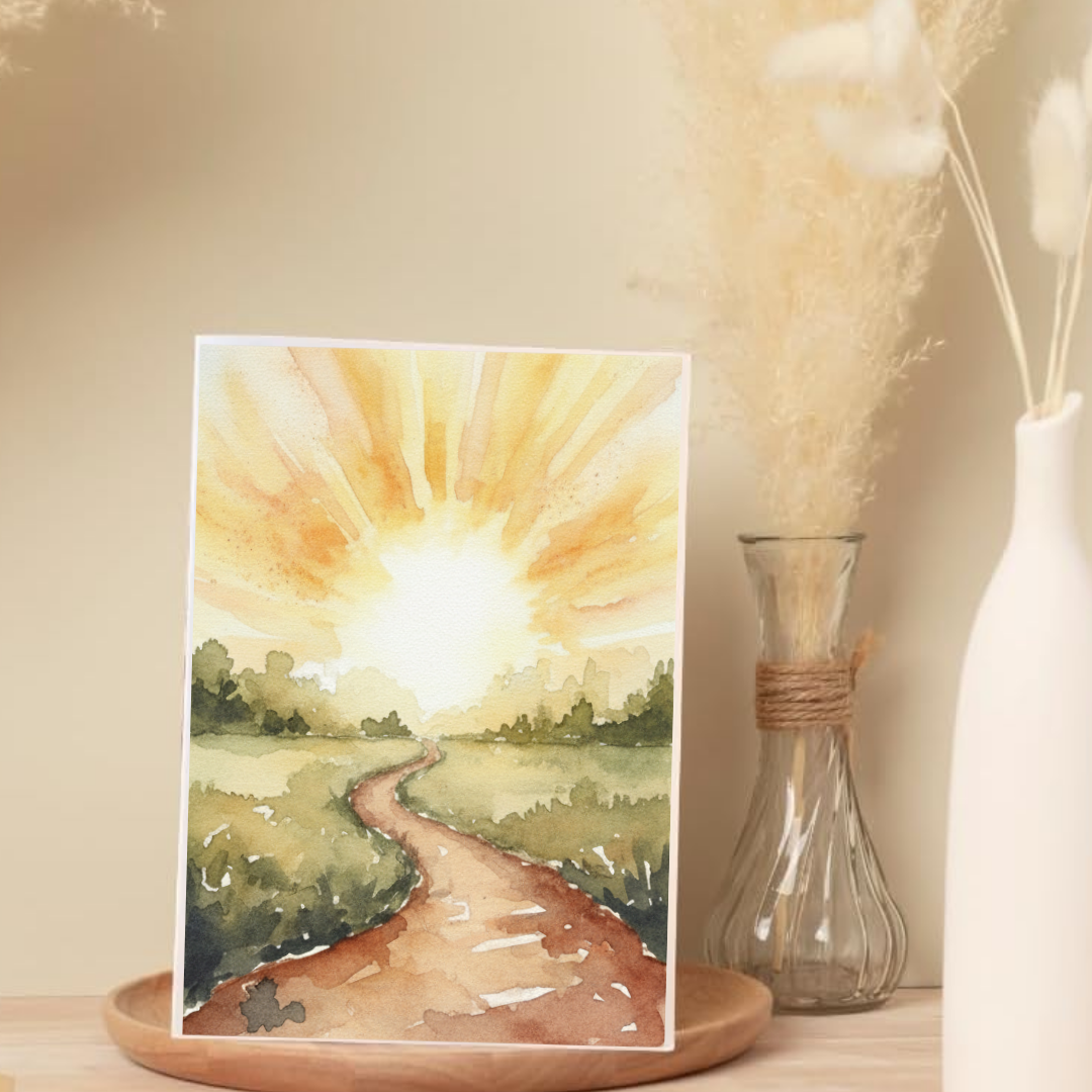 Nature-Inspired Braille Birthday Card - Leaf & Earth Tones