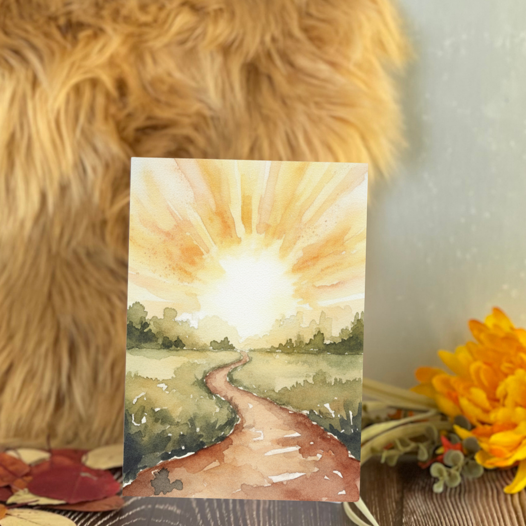 Nature-Inspired Braille Birthday Card - Leaf & Earth Tones