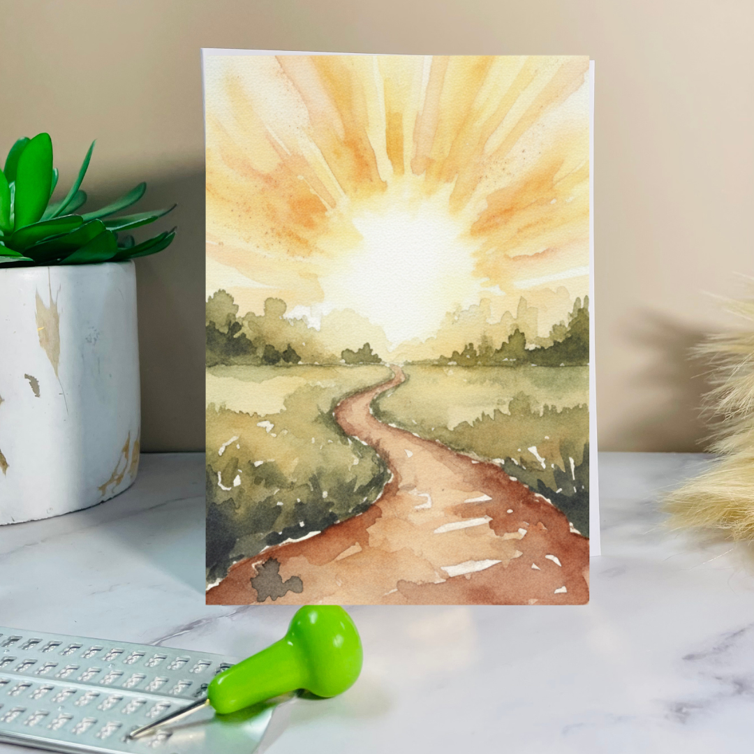 Nature-Inspired Braille Birthday Card - Leaf & Earth Tones