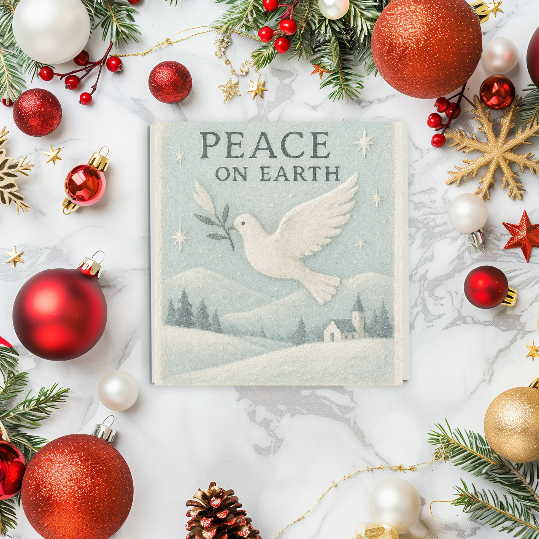 Braille Christmas Greeting Cards Card – “Peace on Earth”