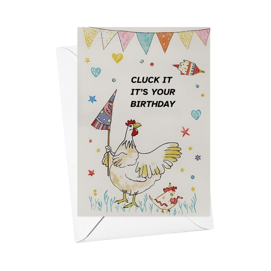 Funny Braille Birthday Card - cluck it it's your birthday