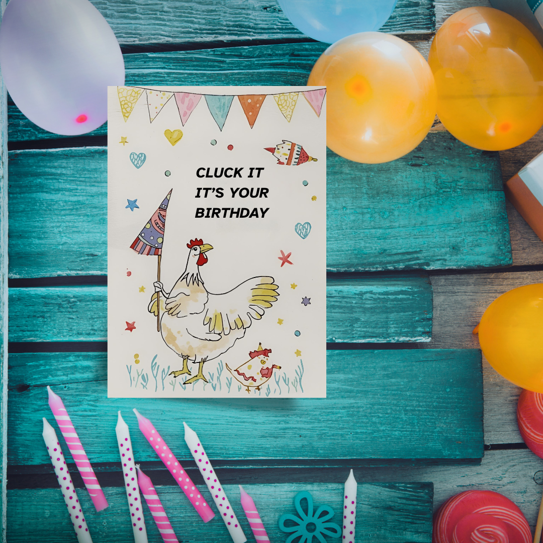 Funny Braille Birthday Card - cluck it it's your birthday