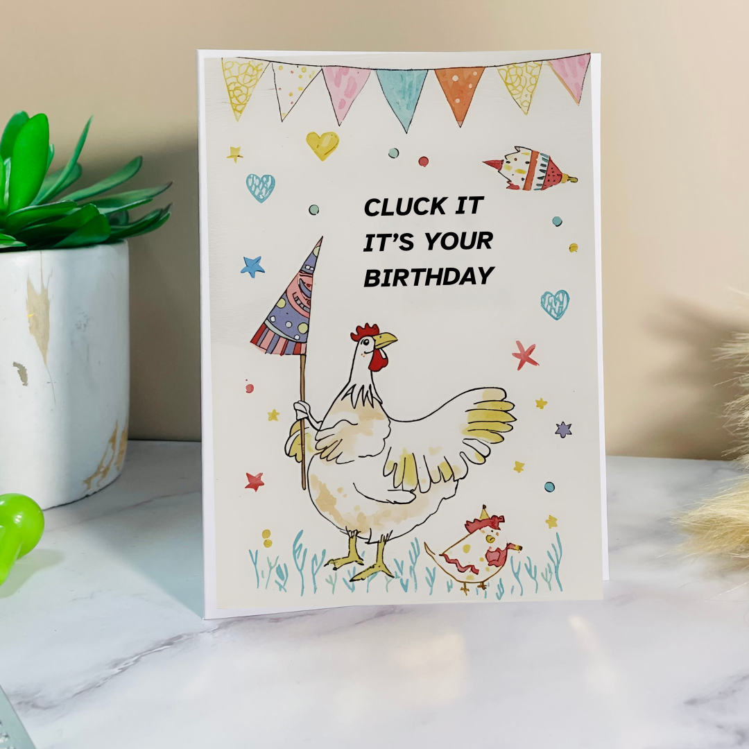 Funny Braille Birthday Card - cluck it it's your birthday