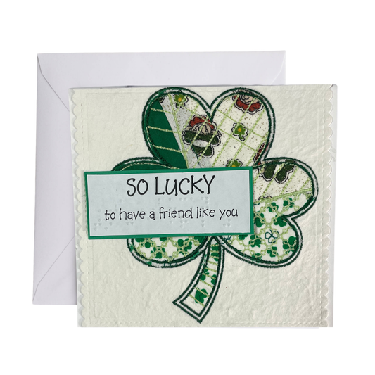 Braille St. Patrick’s Day Card – “So lucky to have a friend like you”