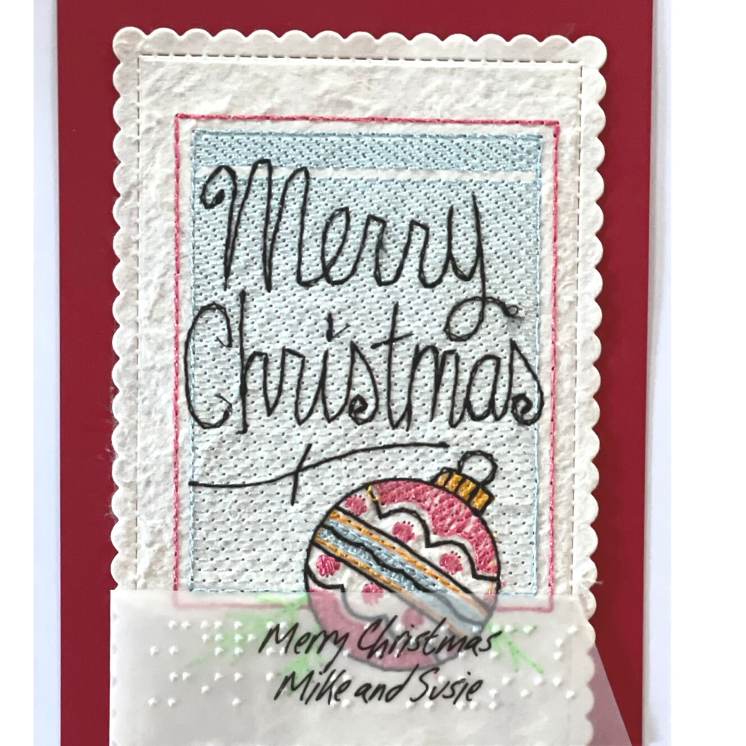 Braille Christmas Greeting Cards "Stitched Christmas Ornament"
