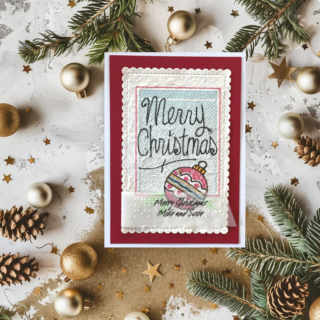 Braille Christmas Greeting Cards "Stitched Christmas Ornament"