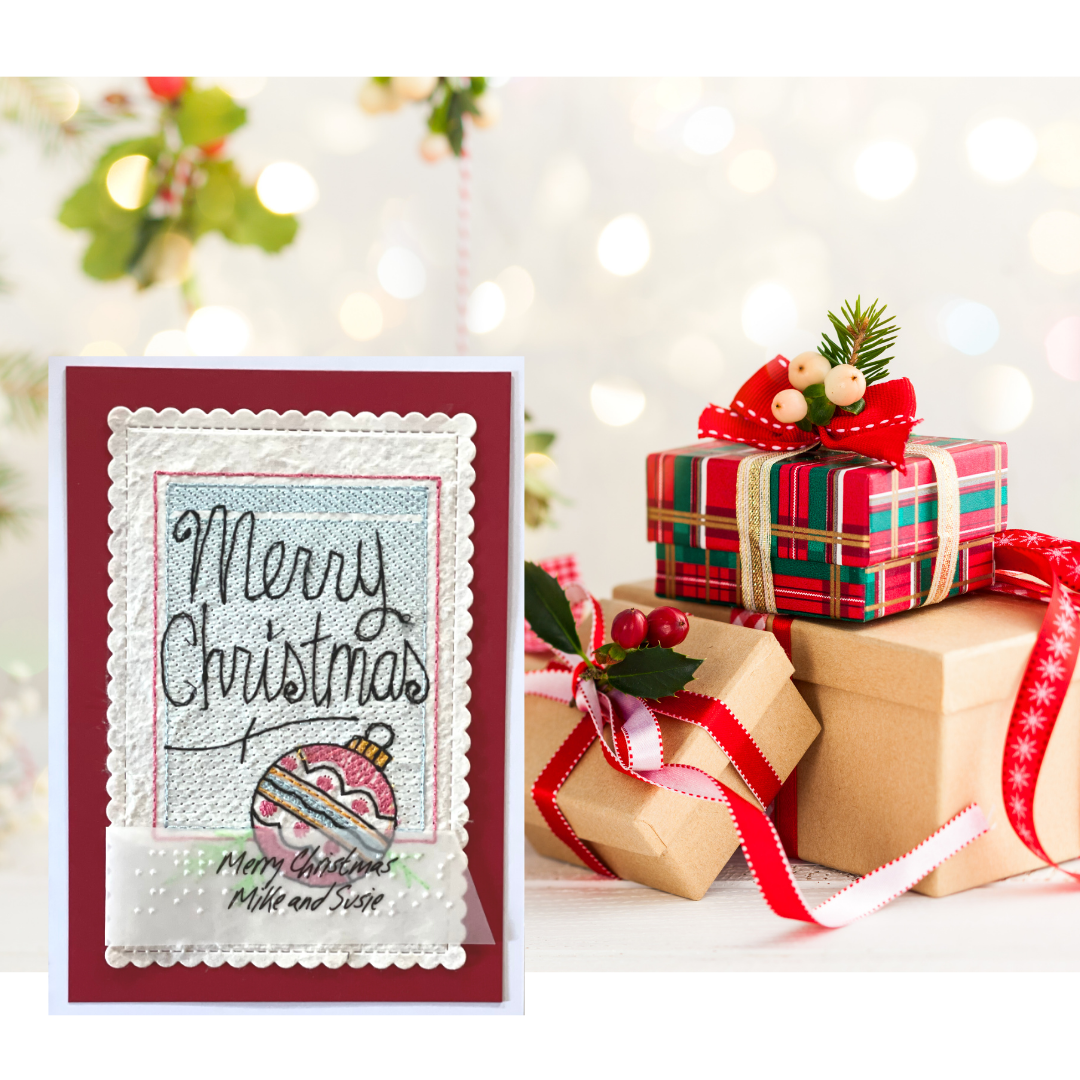 Braille Christmas Greeting Cards "Stitched Christmas Ornament"