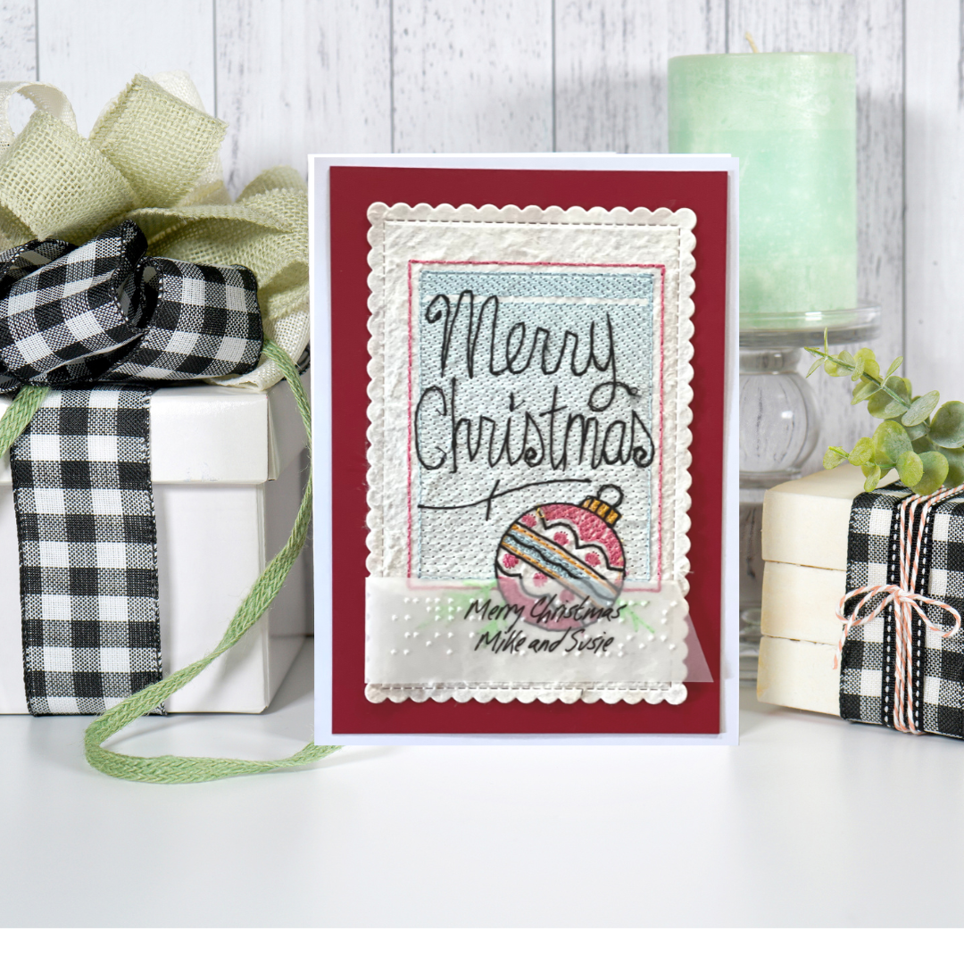 Braille Christmas Greeting Cards "Stitched Christmas Ornament"