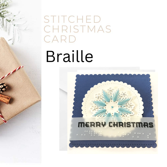 Braille Christmas Greetings Cards "Stitched Snowflake"