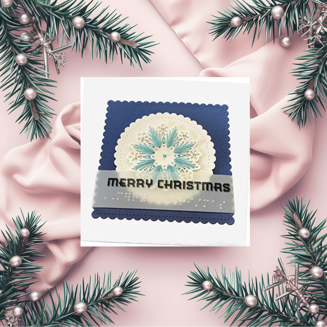 Braille Christmas Greetings Cards "Stitched Snowflake"