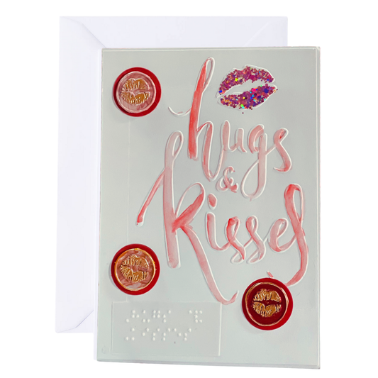 Valentine's Day Braille Card – "Hugs & Kisses"