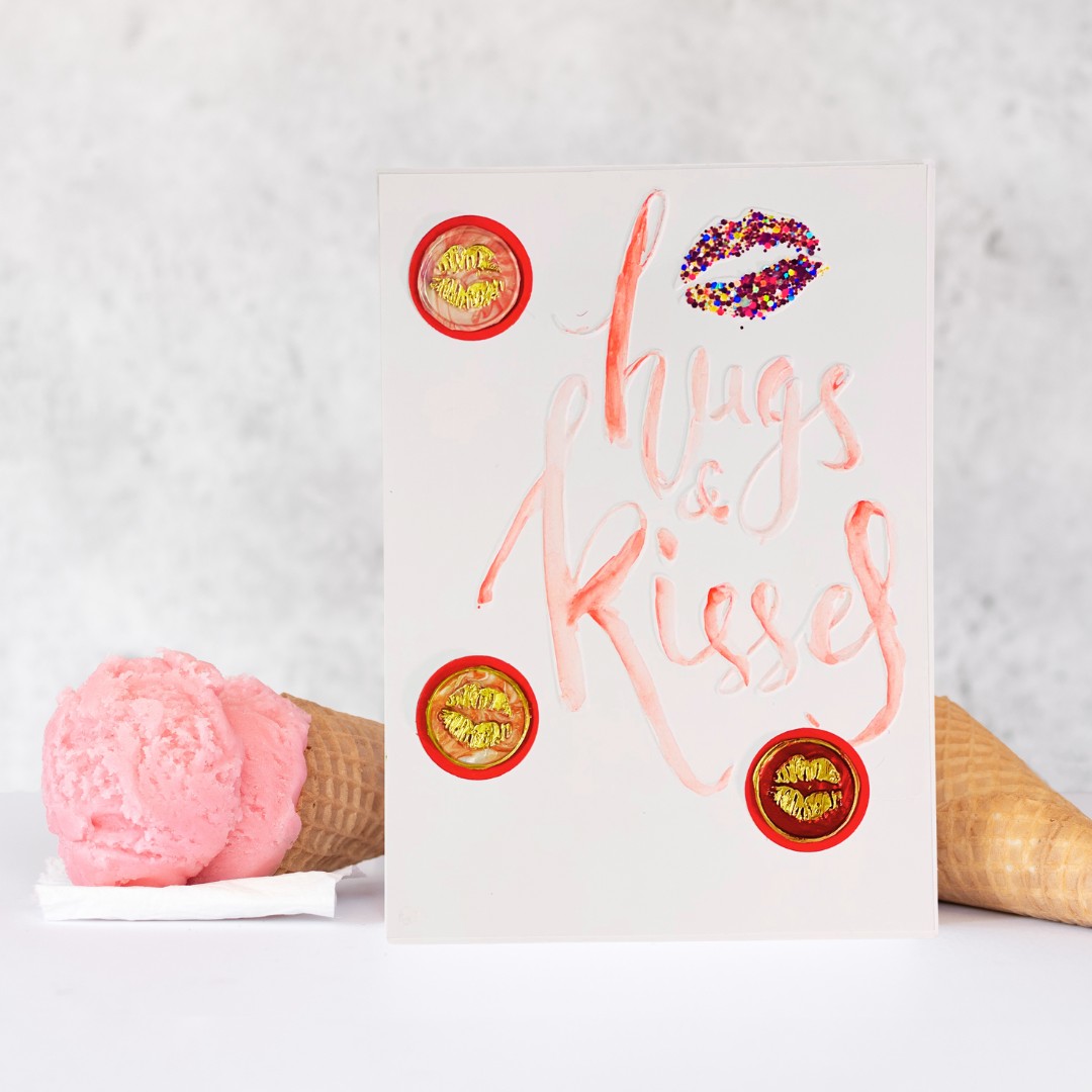 Valentine's Day Braille Card – "Hugs & Kisses"