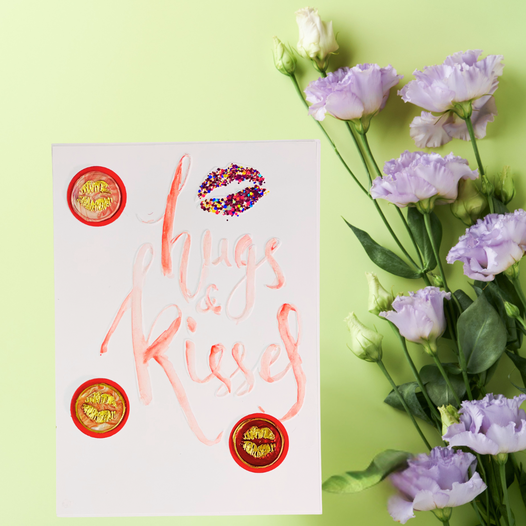 Valentine's Day Braille Card – "Hugs & Kisses"