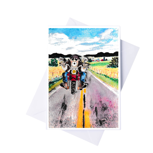 Motorcycle Biker Braille Greeting Card for Him