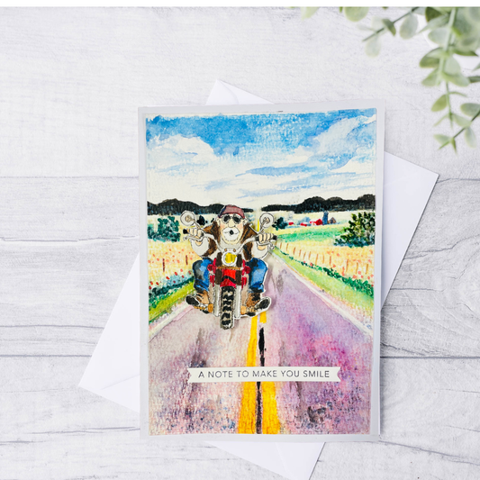 Motorcycle Biker Braille Greeting Card for Him